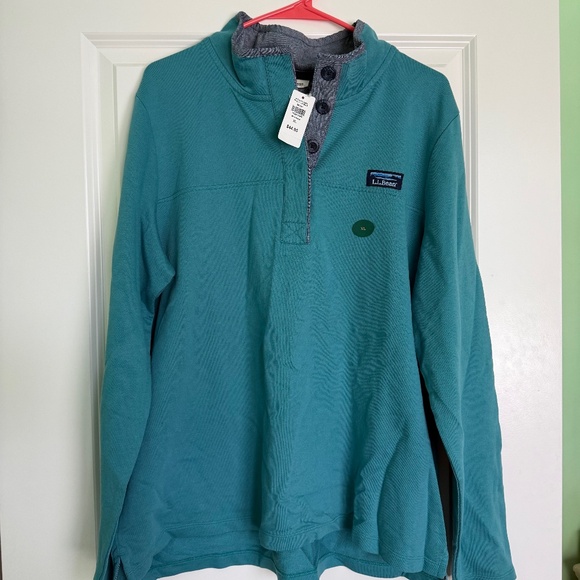 L.L. Bean Sweaters - LL Bean XL Soft Cotton Rugby Henley Pullover Long Sleeve Women's Regular